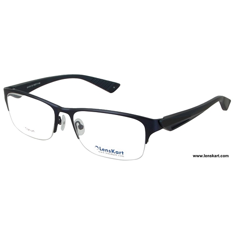 Lenskart Sky Blue Half Rim Rectangle left side