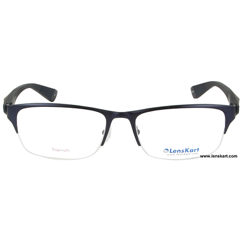 Lenskart Sky Blue Half Rim Rectangle left side