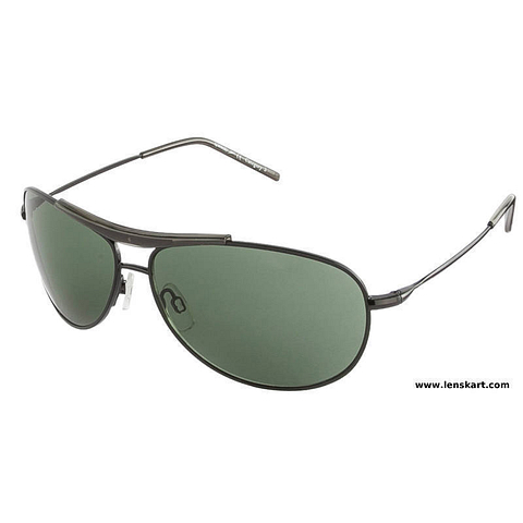 BRANDED Black Full Rim Aviator left side