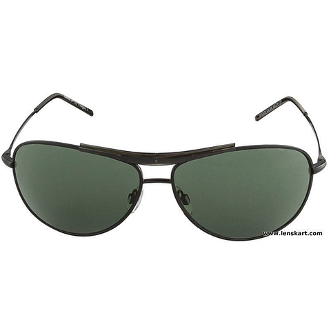 BRANDED Black Full Rim Aviator left side