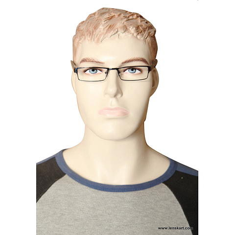 Lenskart Dark Gunmetal Full Rim Rectangle left side