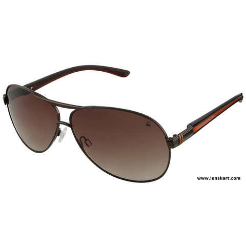 United Colors of Benetton Light Brown Full Rim Aviator right side