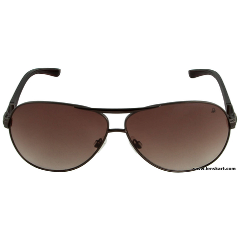 United Colors of Benetton Light Brown Full Rim Aviator left side