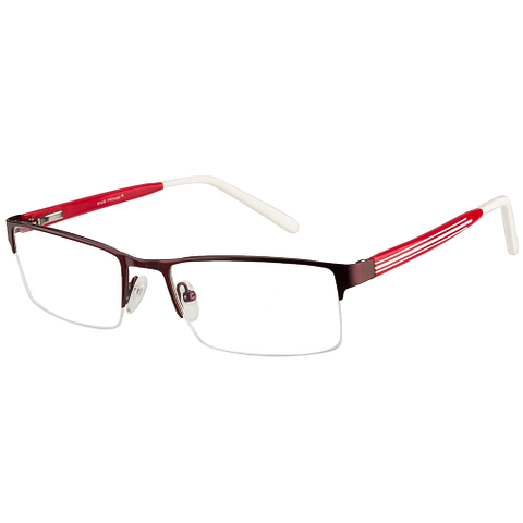 BRANDED White Half Rim Rectangle left side