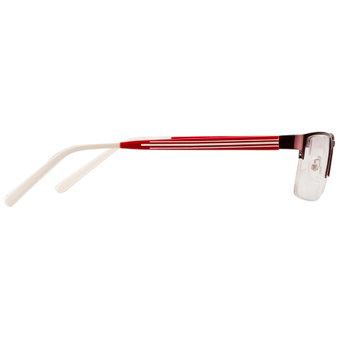 BRANDED White Half Rim Rectangle left side