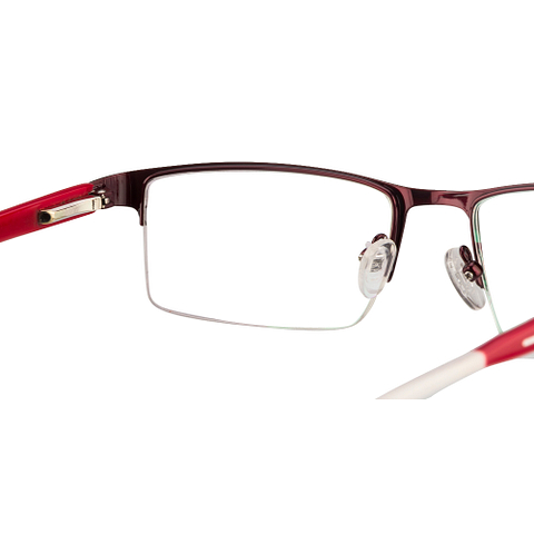 BRANDED White Half Rim Rectangle left side