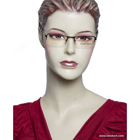 Vincent Chase Online Black Half Rim Rectangle left side