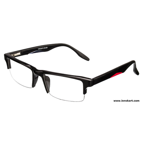 Vincent Chase Online Black Half Rim Rectangle left side