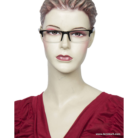 Vincent Chase Online Black Half Rim Rectangle left side