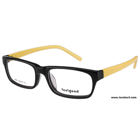 BRANDED Yellow Full Rim Rectangle left side
