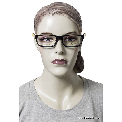 BRANDED Yellow Full Rim Rectangle left side