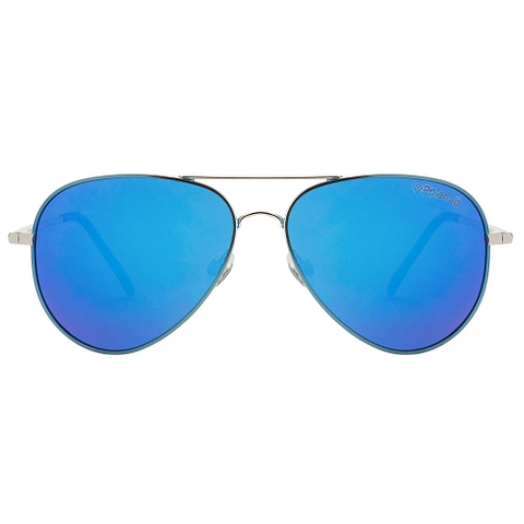 Polaroid Silver Full Rim Aviator left side