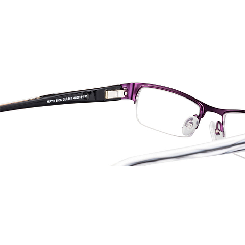 BRANDED Purple Half Rim Rectangle left side