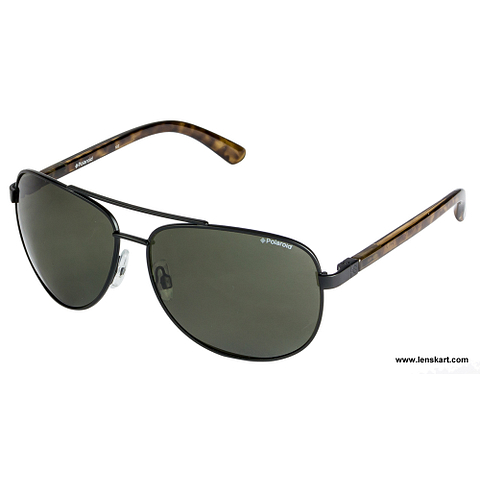 Polaroid Black Full Rim Aviator left side