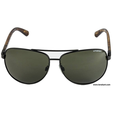 Polaroid Black Full Rim Aviator left side