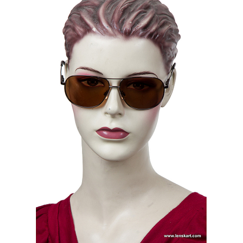 Polaroid Mid Gunmetal Full Rim Aviator right side