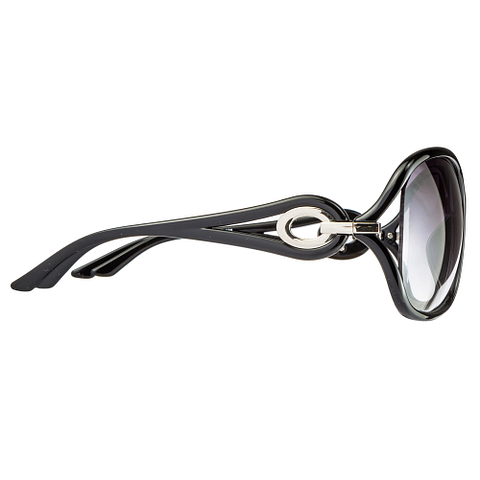 BRANDED Black Full Rim Round left side