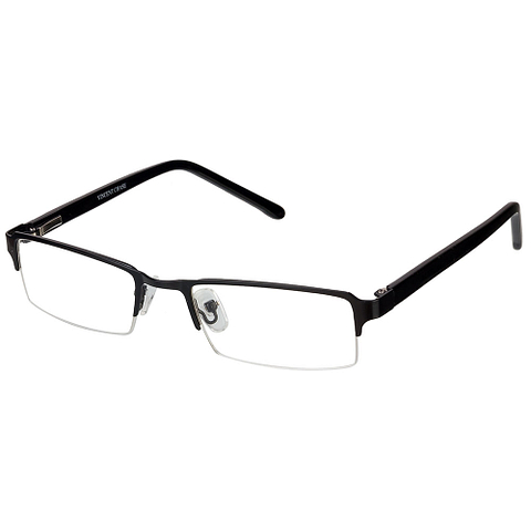 Buy Matte Black Half Rim Rectangle Small Size-49 Vincent Chase