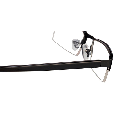 Buy Matte Black Half Rim Rectangle Small Size-49 Vincent Chase