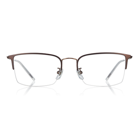 OWNDAYS | AIR Dark Brown Half Rim Rectangle left side