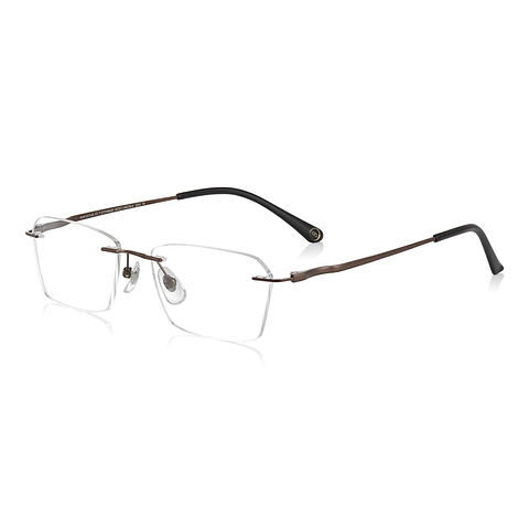 OWNDAYS | AIR Light Brown Rimless Rectangle right side