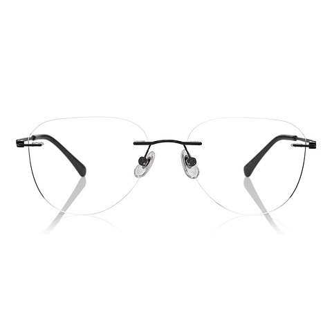 OWNDAYS | AIR Matte Black Rimless Teardrop left side