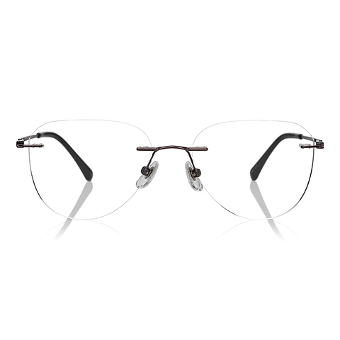 OWNDAYS | AIR Light Brown Rimless Teardrop left side