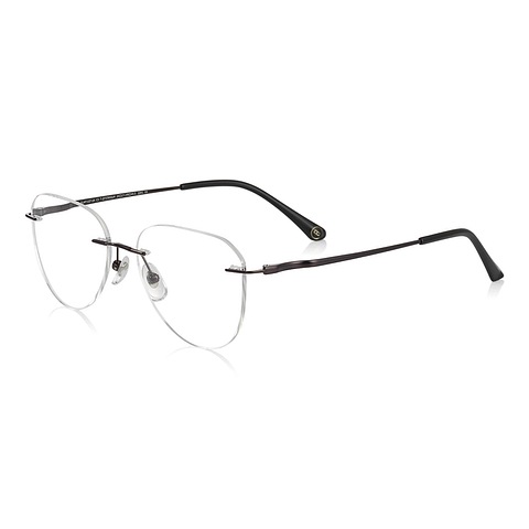 OWNDAYS | AIR Light Brown Rimless Teardrop right side