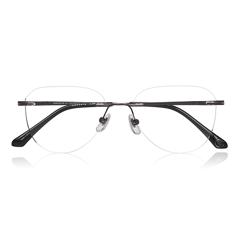 OWNDAYS | AIR Light Brown Rimless Teardrop right side