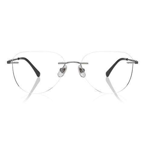 OWNDAYS | AIR Silver Rimless Teardrop left side