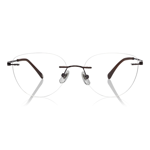 OWNDAYS | AIR Dark Brown Rimless Fox left side