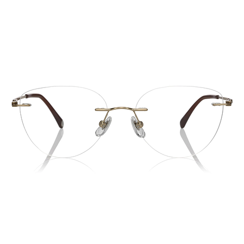 OWNDAYS | AIR Gold Rimless Fox left side