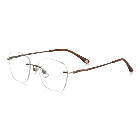 OWNDAYS | AIR Light Brown Rimless Wellington right side