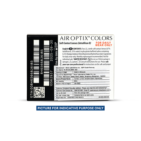 Alcon Air Optix Air Optix Colors Power Contact Lens Gemstone Green 2 Lens Box left side