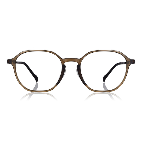 OWNDAYS | AIR Light Brown Full Rim Polygon left side