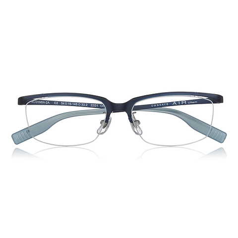 OWNDAYS | AIR Navy Blue Half Rim Rectangle right side