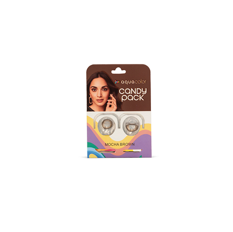 Aquacolor Candypack Aquacolor Mocha Brown Daily Disposable - 2 Lens Pack   Power left side
