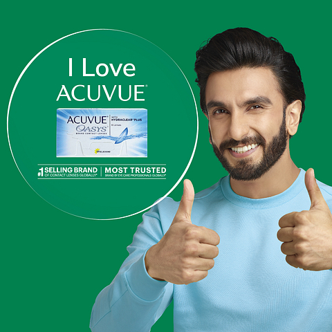 Acuvue ACUVUE OASYS with HYDRACLEAR Plus Bi weekly Contact Lenses 6 lens box right side Acuvue ACUVUE OASYS with HYDRACLEAR Plus Bi weekly Contact Lenses 6 lens box right side