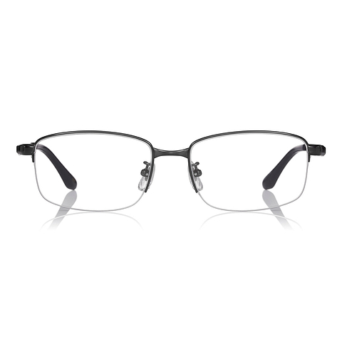 OWNDAYS | ESSENTIAL Dark Gunmetal Full Rim Rectangle left side