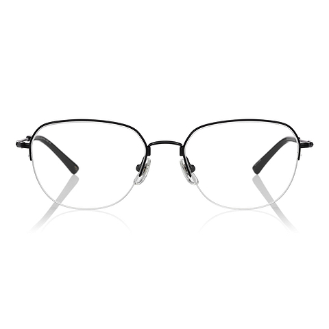 OWNDAYS | ESSENTIAL Black Half Rim Teardrop left side