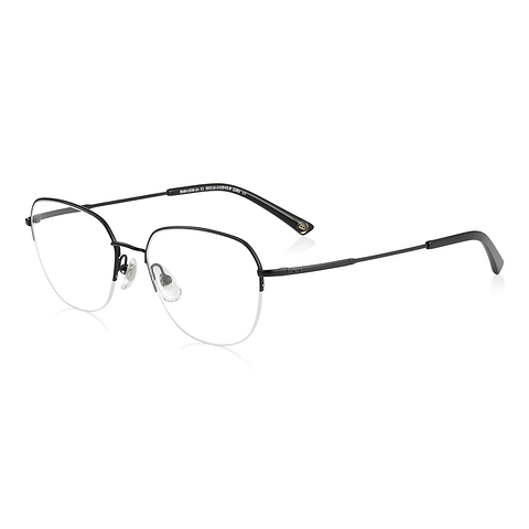 OWNDAYS | ESSENTIAL Black Half Rim Teardrop right side