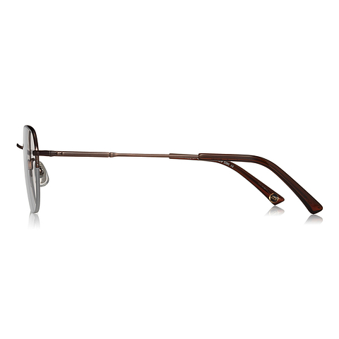 OWNDAYS | ESSENTIAL Dark Brown Half Rim Teardrop right side
