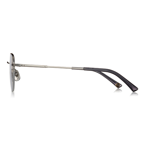 OWNDAYS | ESSENTIAL Silver Half Rim Teardrop left side