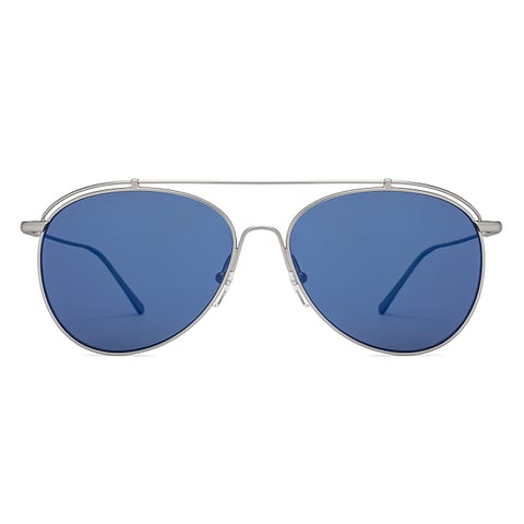 Buy Calvin Klein CK2163 Size-59 Matte Silver Blue Mirror 044