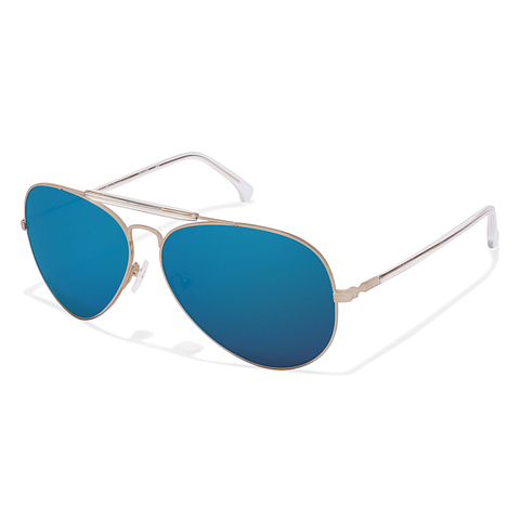 Buy Calvin Klein CKJ419 Gold Sky Blue Mirror 407 Size-61 Aviator