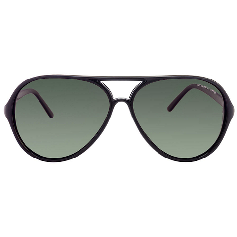 BRANDED Black Full Rim Aviator left side