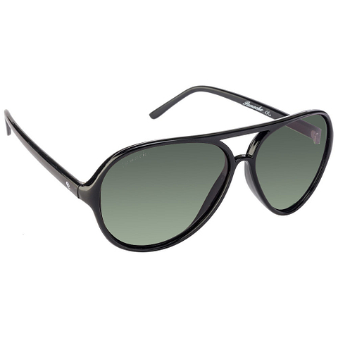 BRANDED Black Full Rim Aviator left side