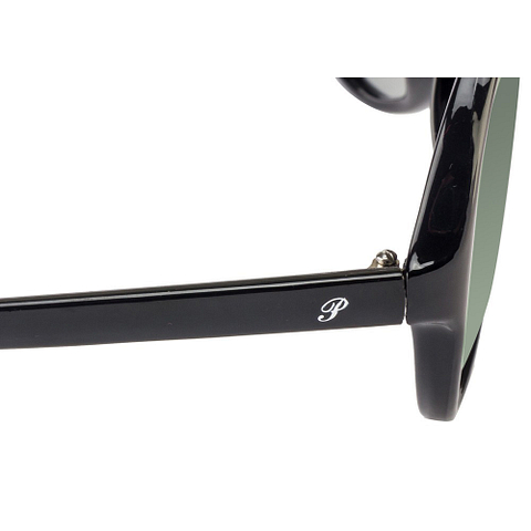 BRANDED Black Full Rim Aviator left side