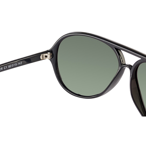 BRANDED Black Full Rim Aviator right side