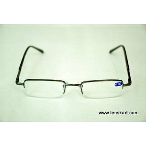 BRANDED Vegas Reading Glasses GunMetal Half Rim  ONLY FOR PLUS POWER left side